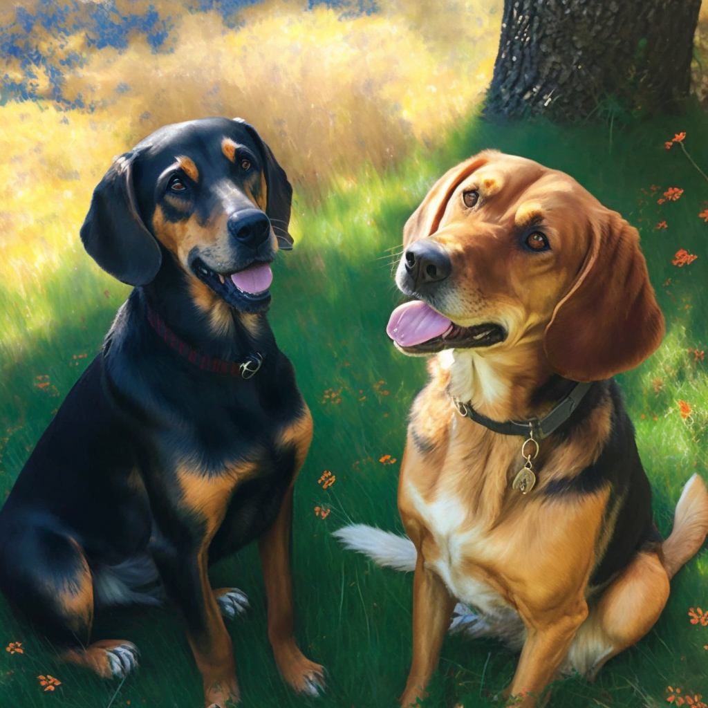 Read more about the article My Hound Dogs As A Victorian Realism Painting