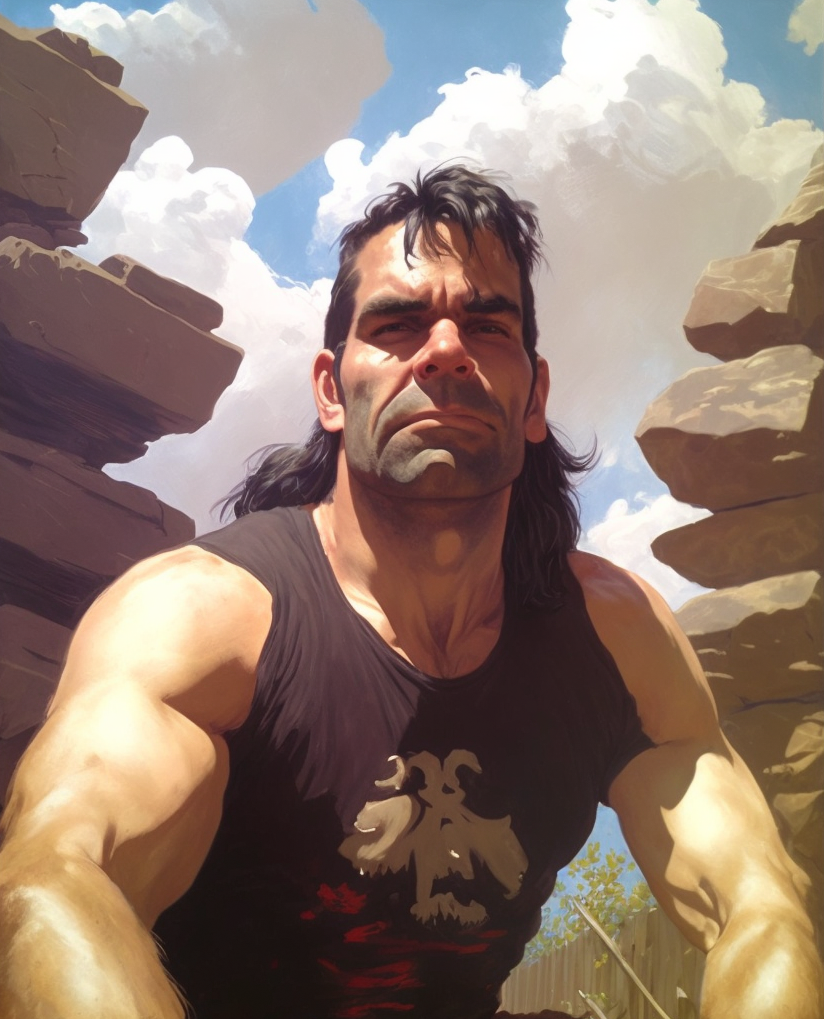 Read more about the article My profile pic imagined as a Frank Frazetta painting